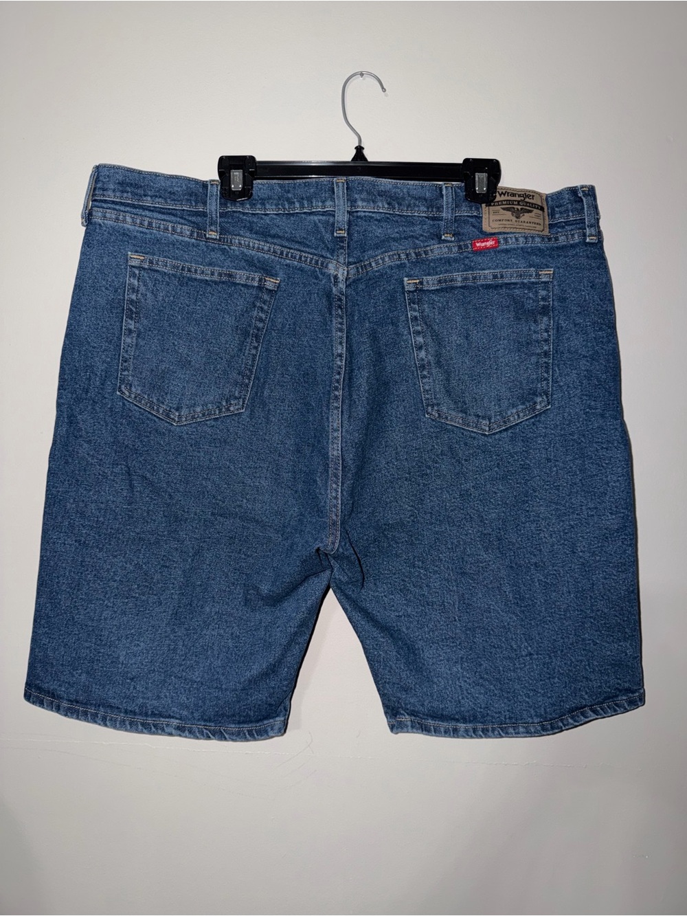 Wrangler Men's Blue Denim Jean Shorts - Classic Back Pocket Style